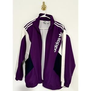 Adidas Windbreaker 90'S Block Track Top Size L Vintage